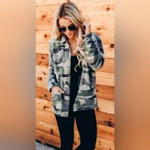 Pink Lily Never Without Your Love Camo Print Jacket